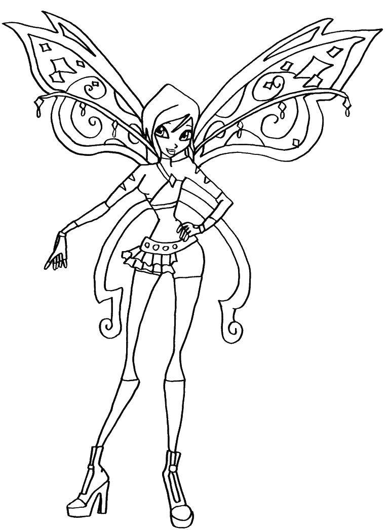 Раскраска Текна очень красива Скачать Персонаж из мультфильма, Winx.  Распечатать ,Винкс клуб,