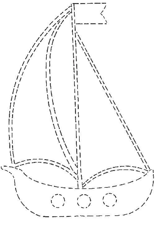 Раскраска Обведи по точкам кораблика Скачать обведи по точкам , кораблик.  Распечатать ,раскраски,