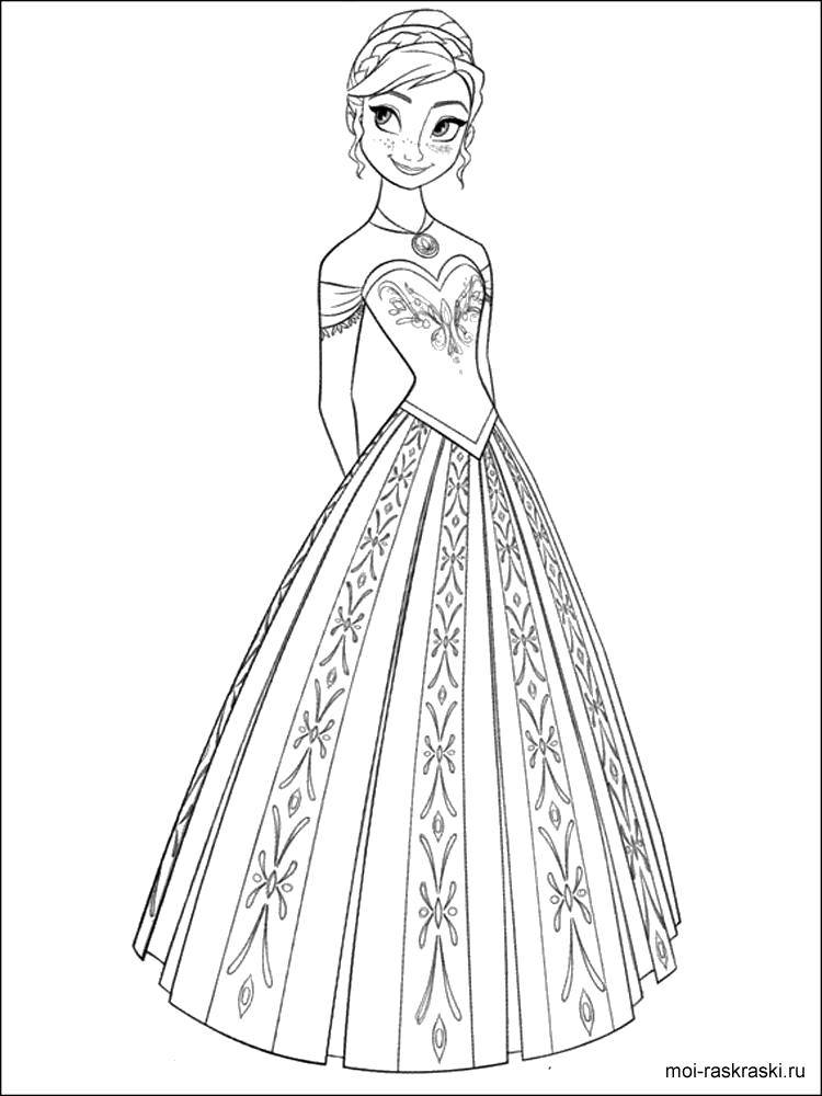 Раскраска Принцесса анна Скачать Дисней, Эльза, Холодное сердце, принцесса.  Распечатать ,раскраски холодное сердце,