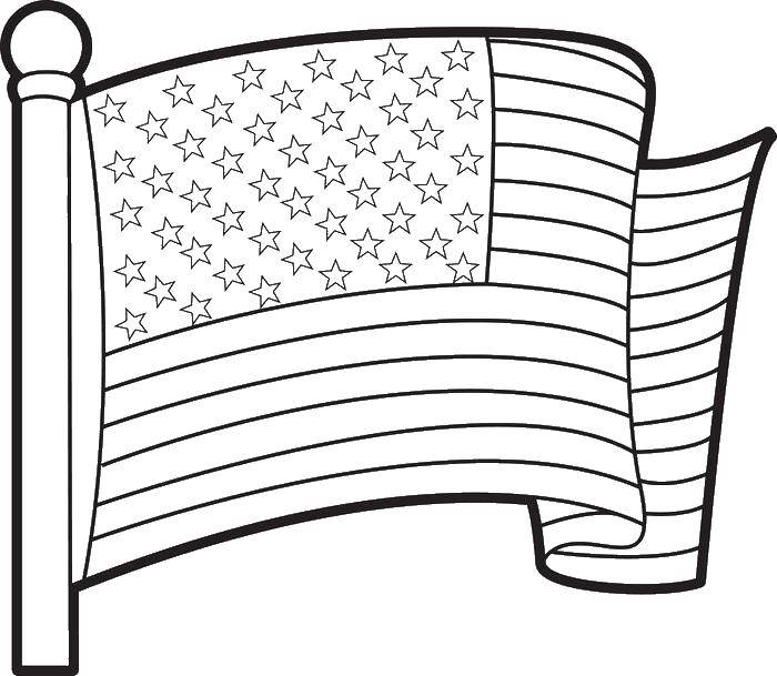 Раскраска Американский флаг. Скачать сША, флаг.  Распечатать ,США,