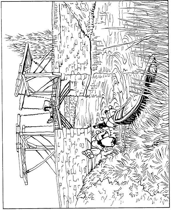 Раскраска Ван гог. Скачать художник, картины, ван гог.  Распечатать ,раскраски,