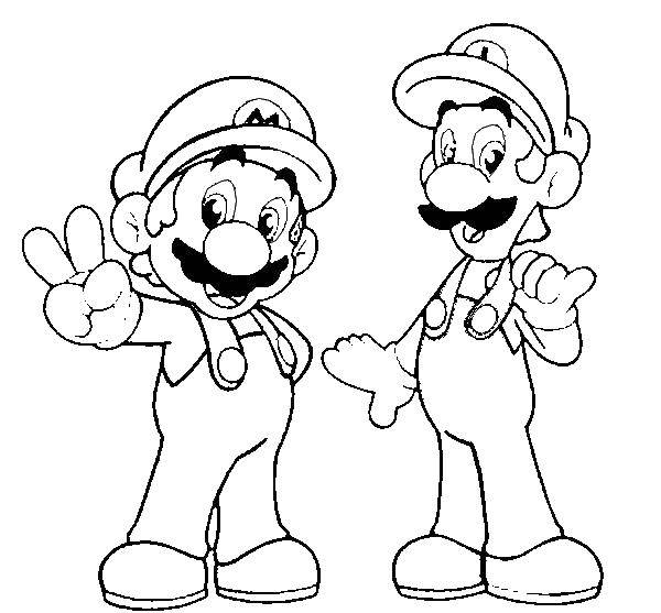 Раскраска Марио, луиджи Скачать Игры, Марио.  Распечатать ,игры,