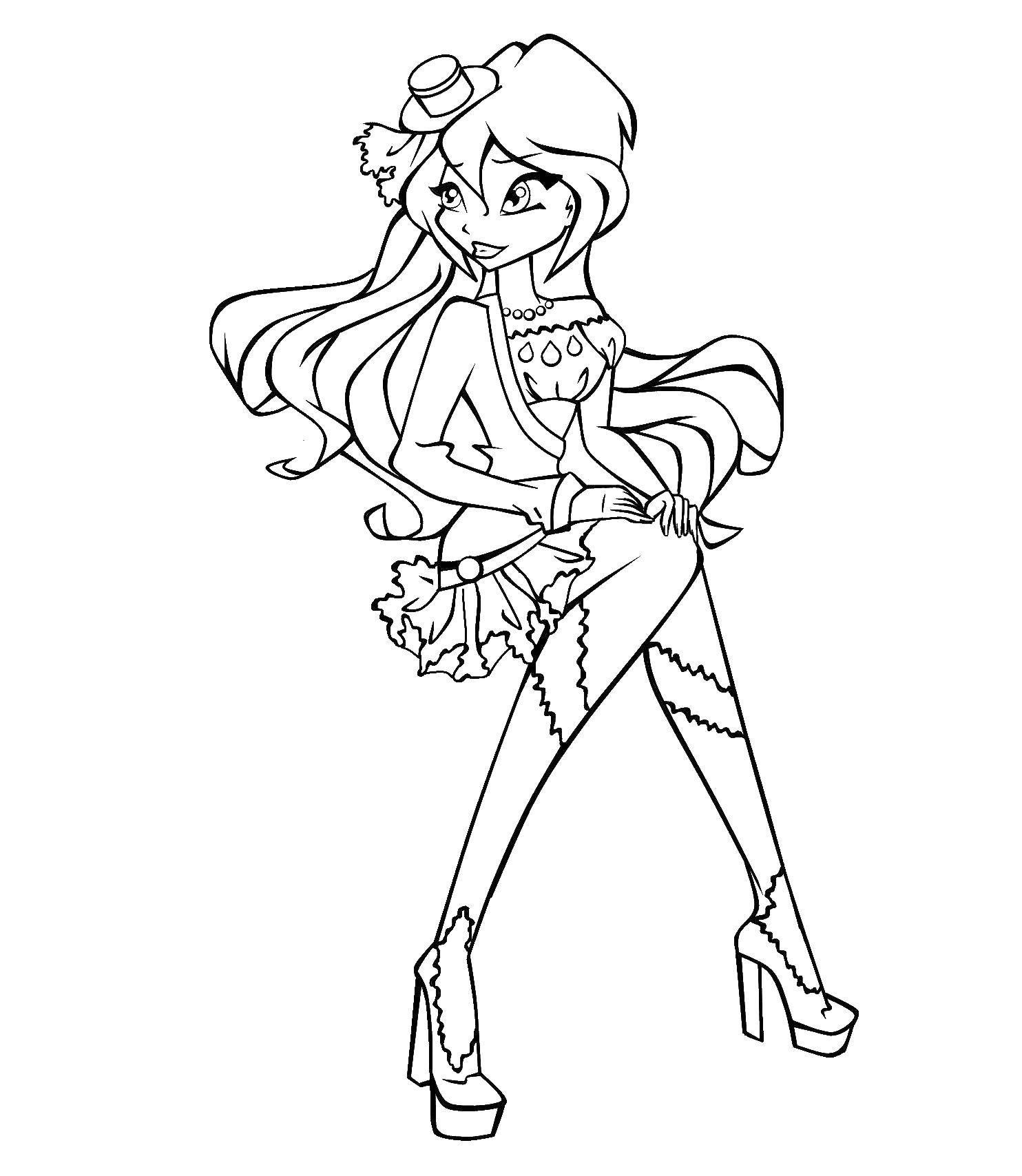 Раскраска Персонаж из мультфильма winx Скачать Персонаж из мультфильма, Winx.  Распечатать ,Персонаж из мультфильма,
