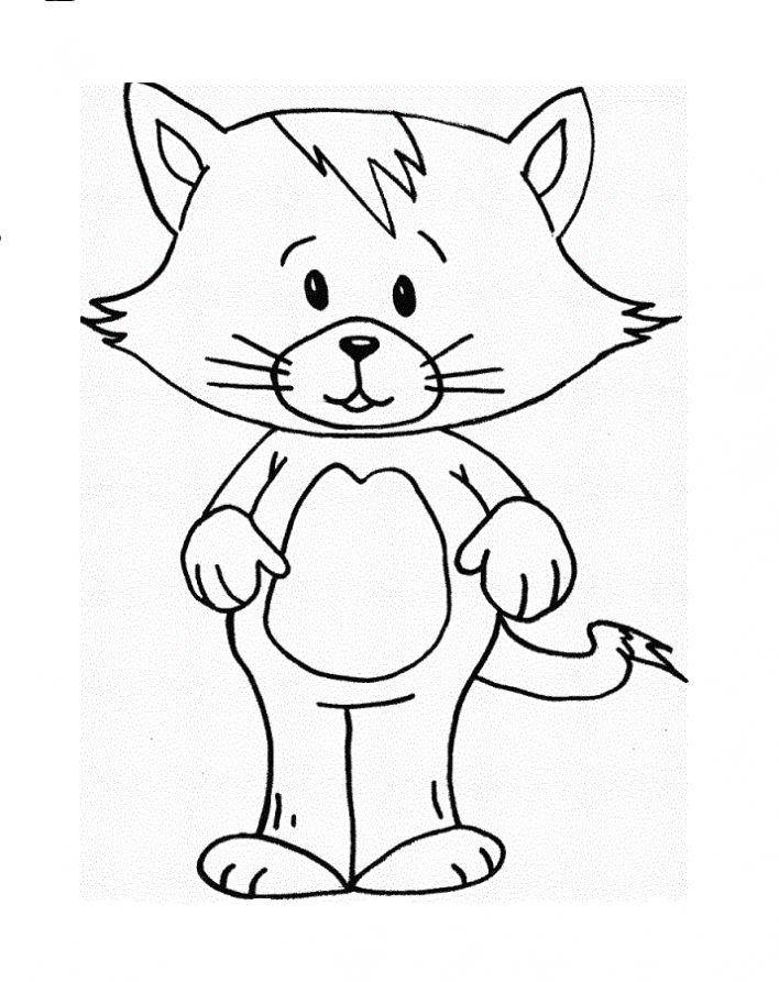 Раскраска Рисунок кота Скачать кошка, кот.  Распечатать ,домашние животные,