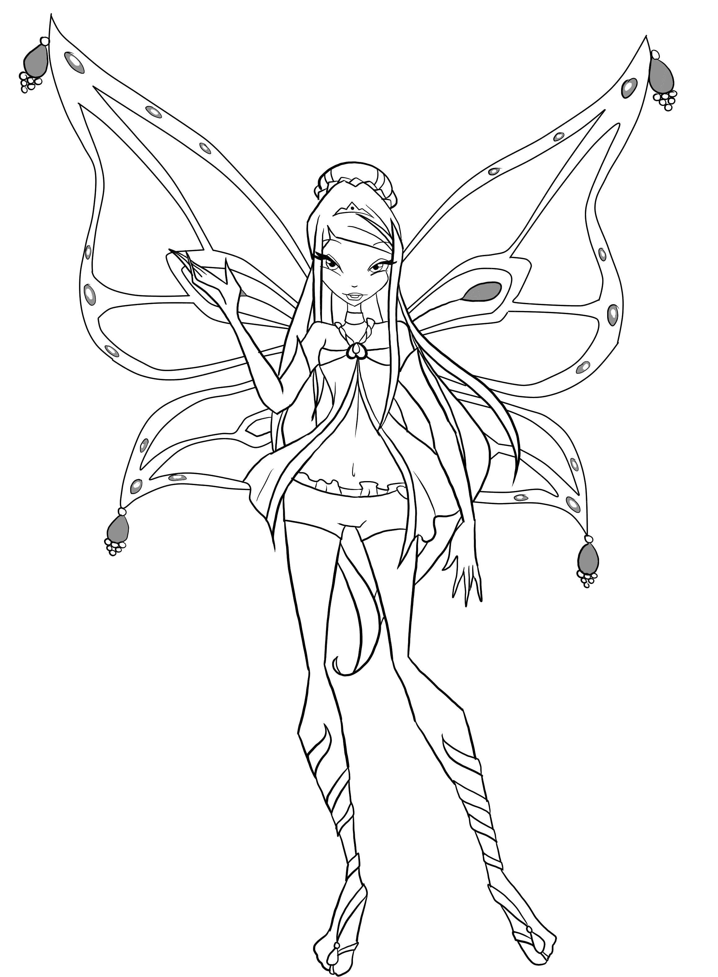 Раскраска Фея из винкс блум Скачать Персонаж из мультфильма, Winx.  Распечатать ,Винкс клуб,