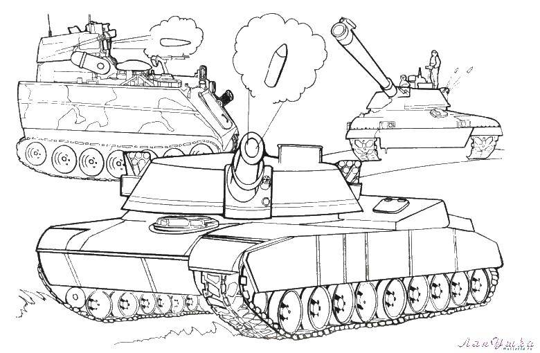 Раскраска Военные танки Скачать танки, военная техника, война.  Распечатать ,танки,