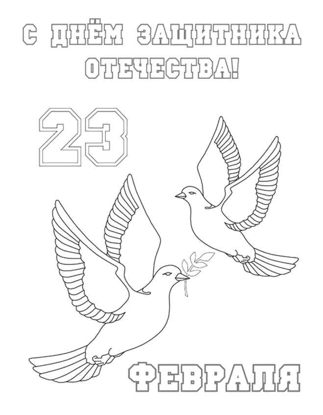 Раскраска С днём защитника отечества Скачать Поздравление, 23 февраля, Мужской день, праздник.  Распечатать ,праздник,