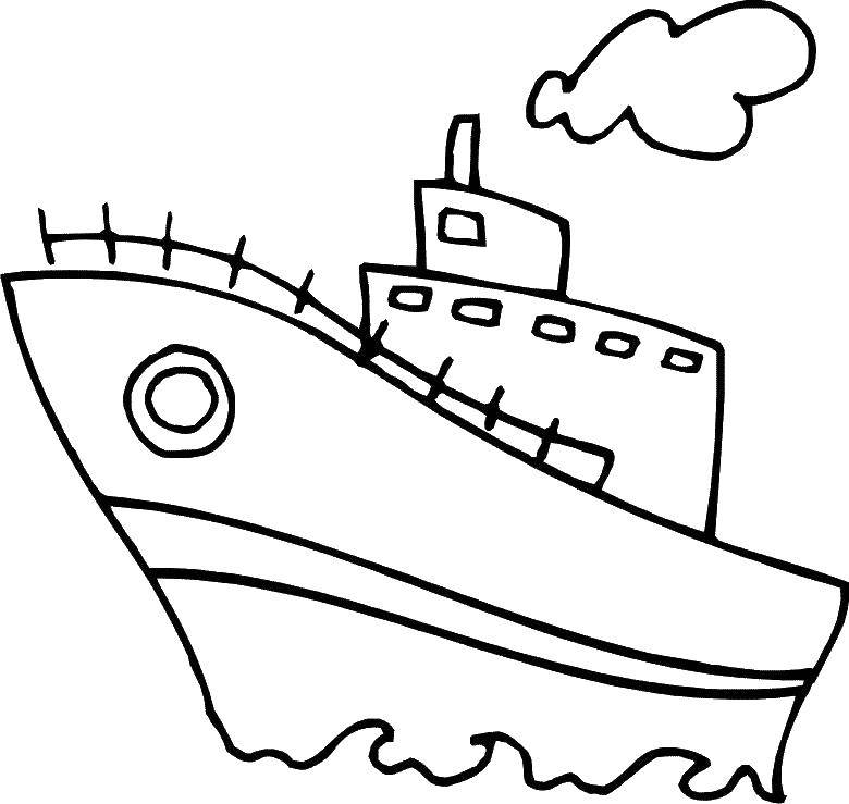 Раскраска Морской транспорт, пороход Скачать транспорт.  Распечатать ,Транспорт на английском,