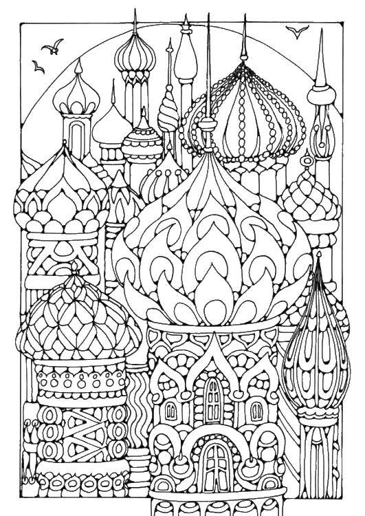 Раскраска -антистресс церковь Скачать узоры, фигуры, антистресс, церковь.  Распечатать ,раскраски антистресс,