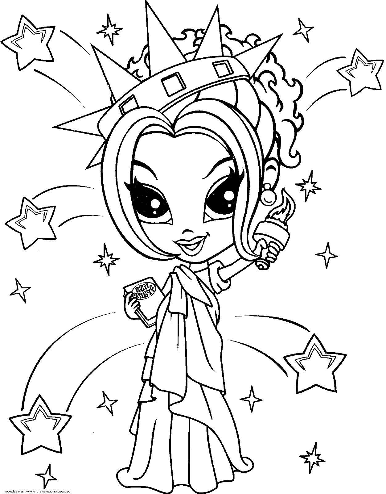 Раскраска Братз статуя свободы Скачать Кукла, Bratz .  Распечатать ,братц,