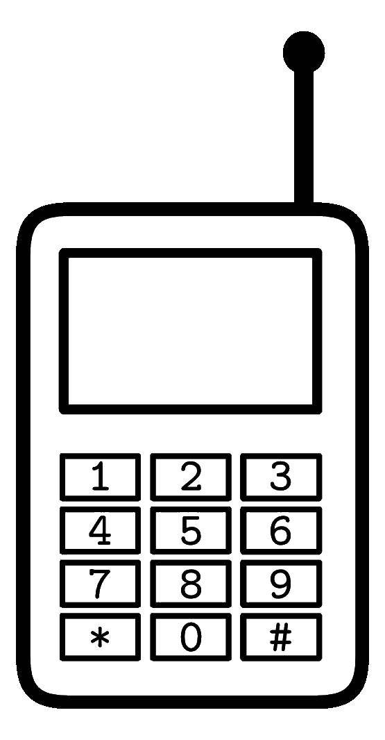 Раскраска Мобильный телефончик Скачать Техника.  Распечатать ,раскраски,