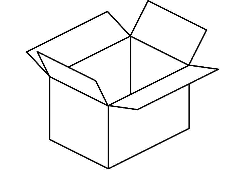 Раскраска Открытая коробка Скачать коробка, картон.  Распечатать ,раскраски,