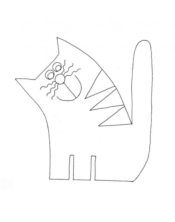 Раскраска Рисунок кота Скачать кошка, кот.  Распечатать ,домашние животные,
