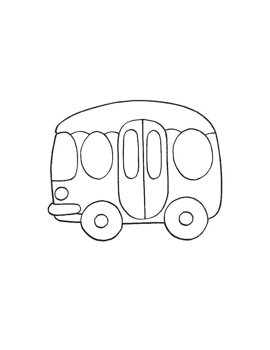 Раскраска Маленький автобус Скачать автобус.  Распечатать ,Спецтехника,