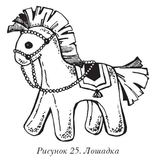 Раскраска Рисунок лошадки Скачать лошадь, седло, грива.  Распечатать ,лошади,