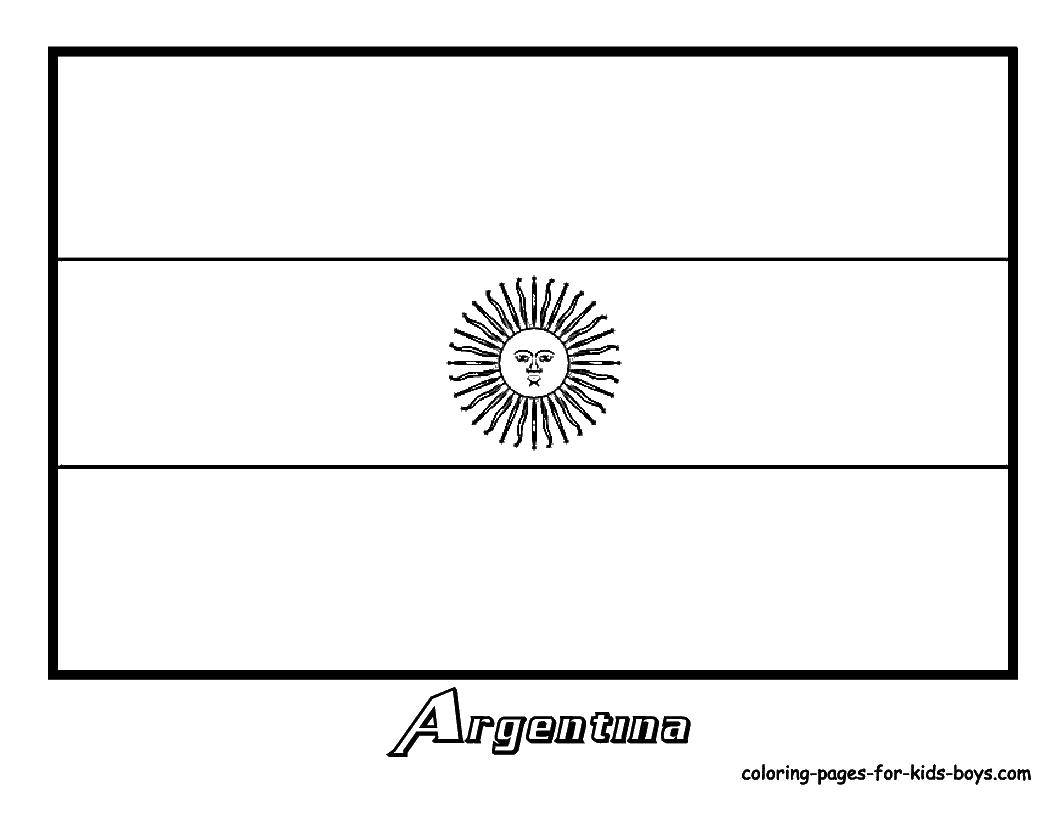 Раскраска Флаг аргентины Скачать флаг, Аргентина.  Распечатать ,раскраски,
