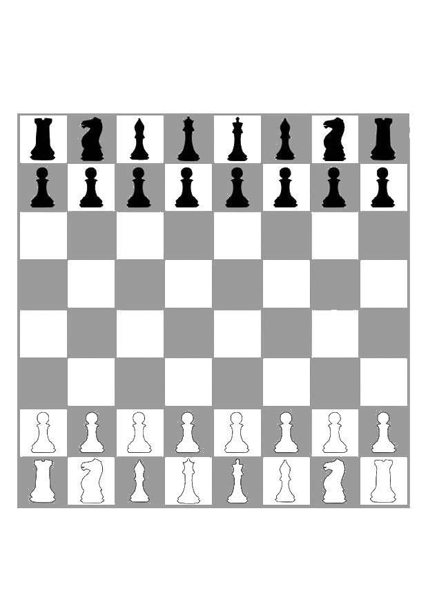 Раскраска Шахматная доска Скачать игра, спорт, шахматы.  Распечатать ,Шахматы,