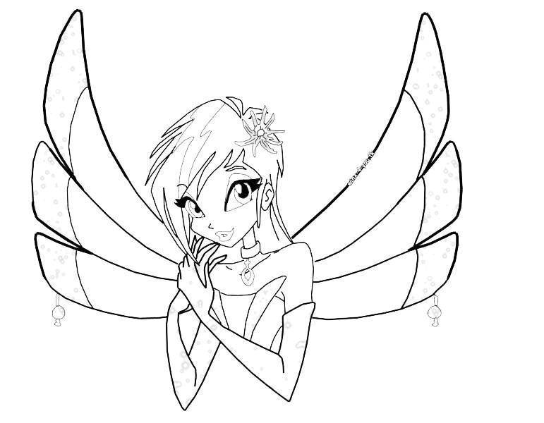 Раскраска Персонаж из мультфильма winx Скачать Персонаж из мультфильма, Winx.  Распечатать ,Винкс,