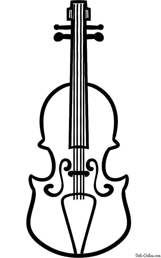 Раскраска Скрипка Скачать музыка, инструмент, скрипка.  Распечатать ,музыкальные инструменты,