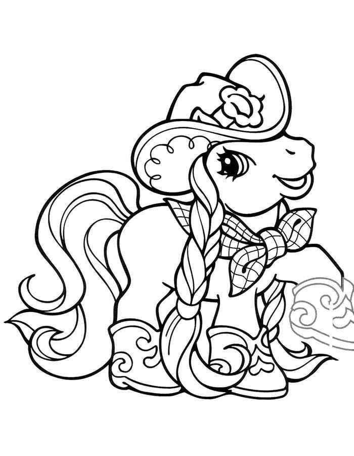 Раскраска Пони из my little pony кавбой Скачать Пони, "My little pony".  Распечатать ,Пони,