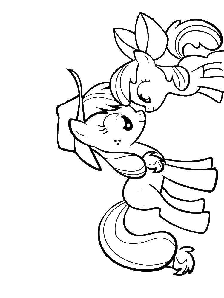 Раскраска Поняшки из my little pony Скачать Пони, "My little pony".  Распечатать ,мой маленький пони,
