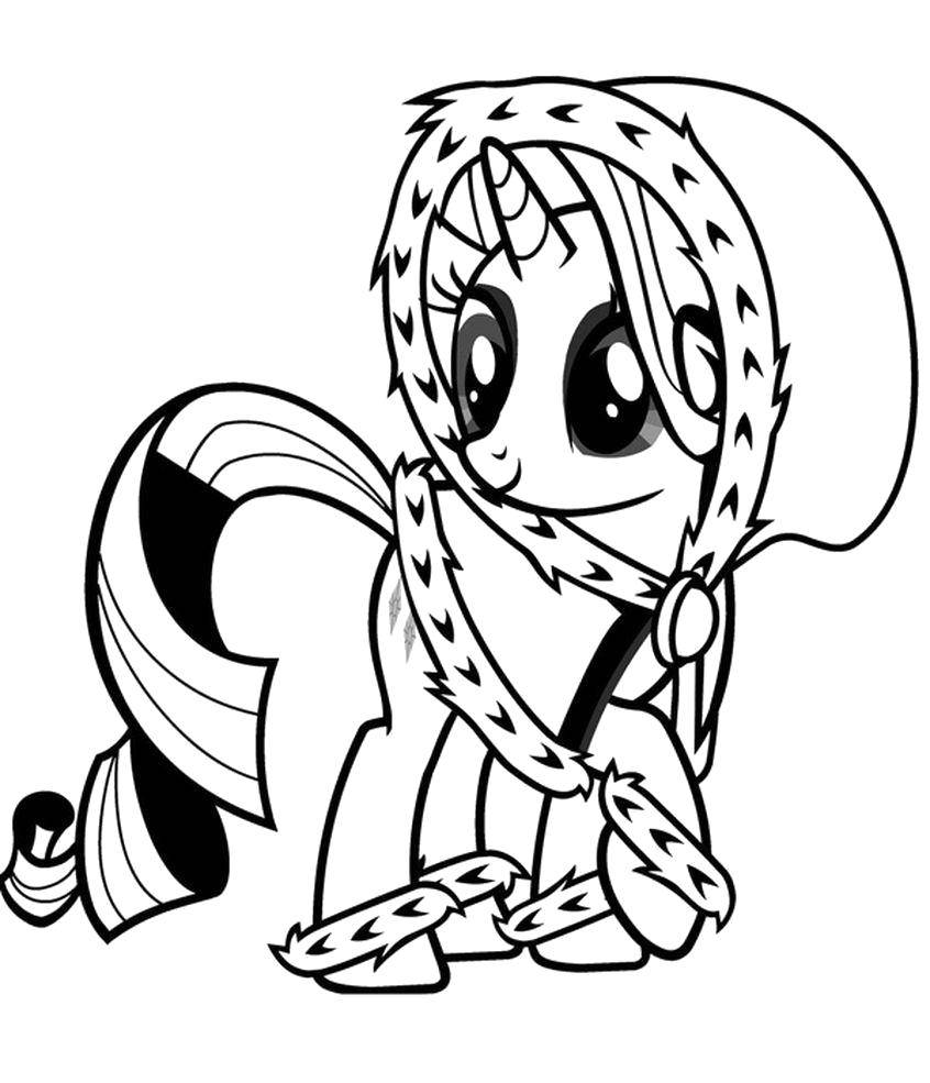 Раскраска Зимняя пони Скачать Пони, "My little pony".  Распечатать ,мой маленький пони,