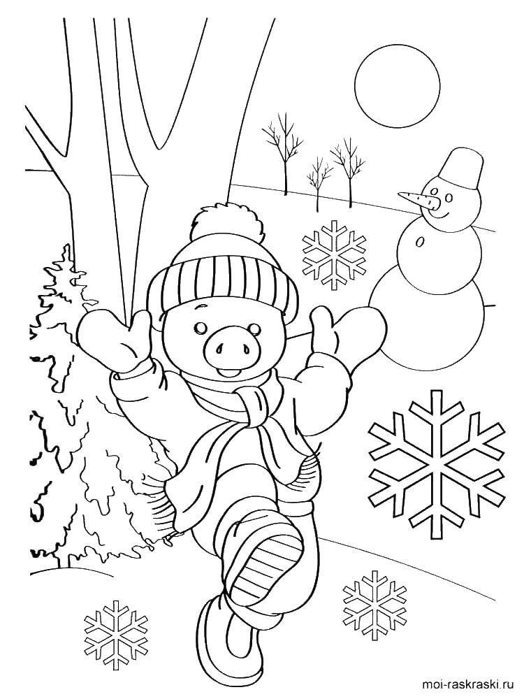 Раскраска Зимний сад Скачать зимнийсад.  Распечатать ,зима,
