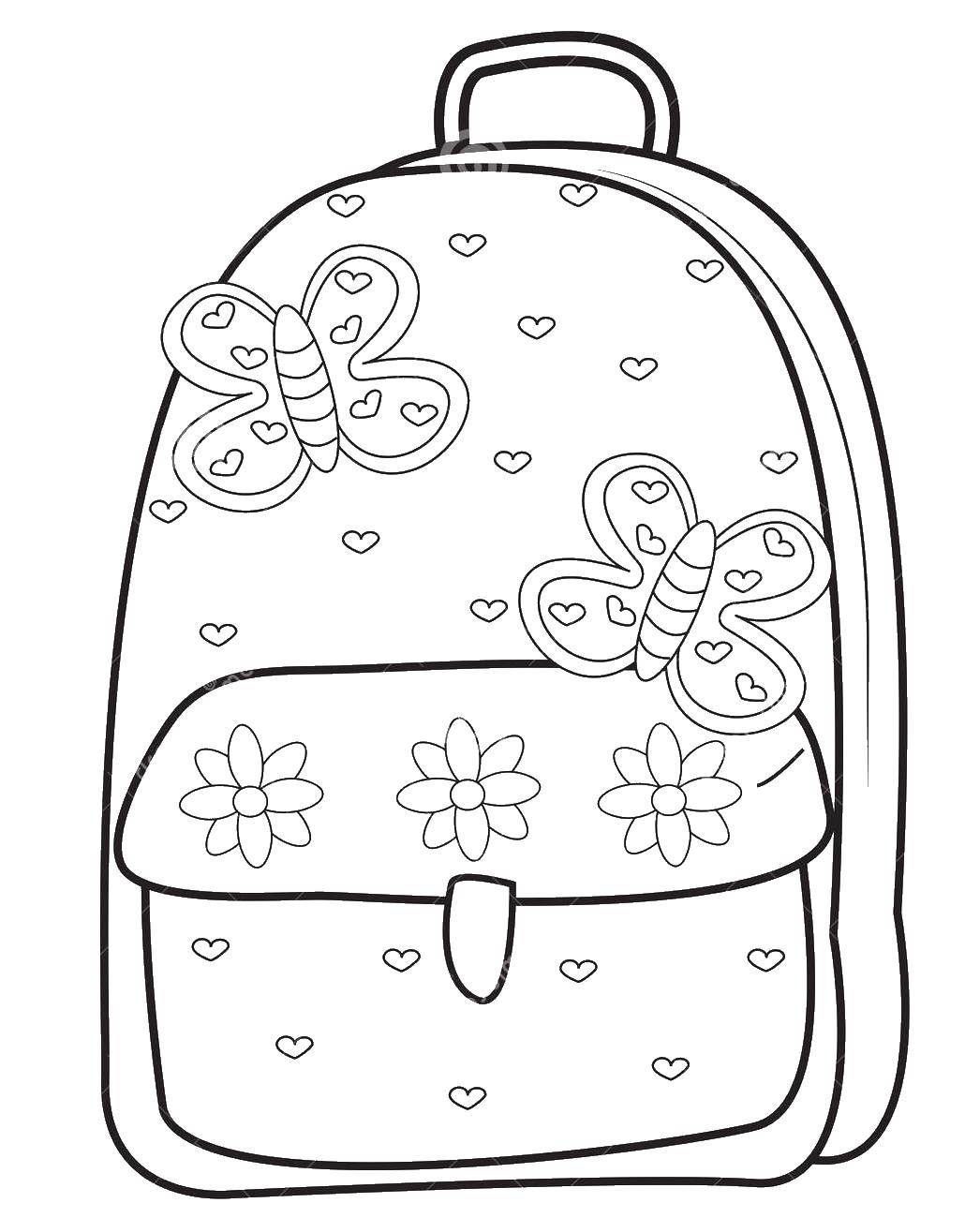 Раскраска Школьный портфель Скачать Школа, ученик, портфель.  Распечатать ,школа,