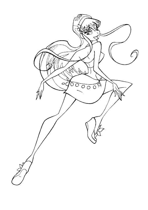 Раскраска Стелла из мультфильма winx Скачать Персонаж из мультфильма, Winx.  Распечатать ,Персонаж из мультфильма,