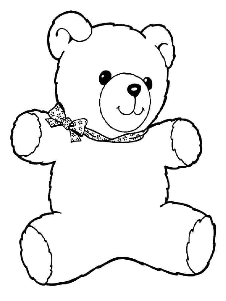 Раскраска Плюшевый мишка Скачать Игрушка, медведь.  Распечатать ,игрушки,