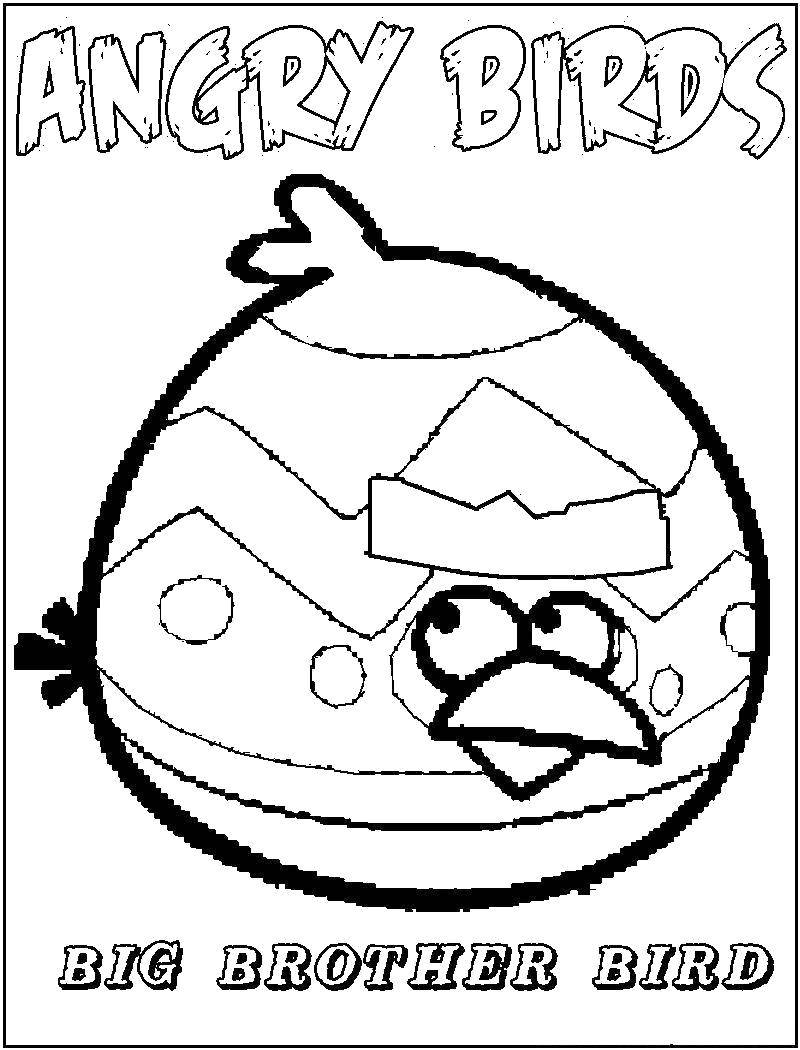 Раскраска Птица большой брат Скачать Игры, Angry Birds .  Распечатать ,angry birds,