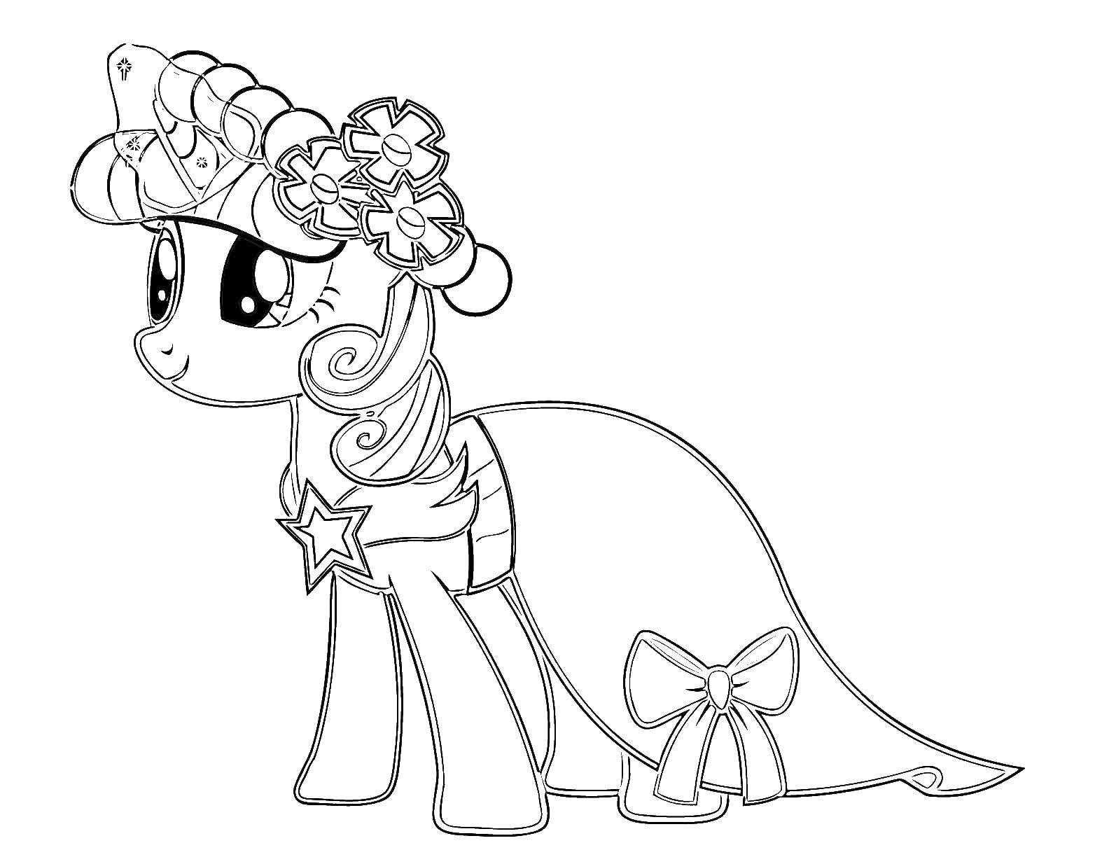 Раскраска Поняшка из my little pony  Скачать Пони, My little pony .  Распечатать ,мой маленький пони,