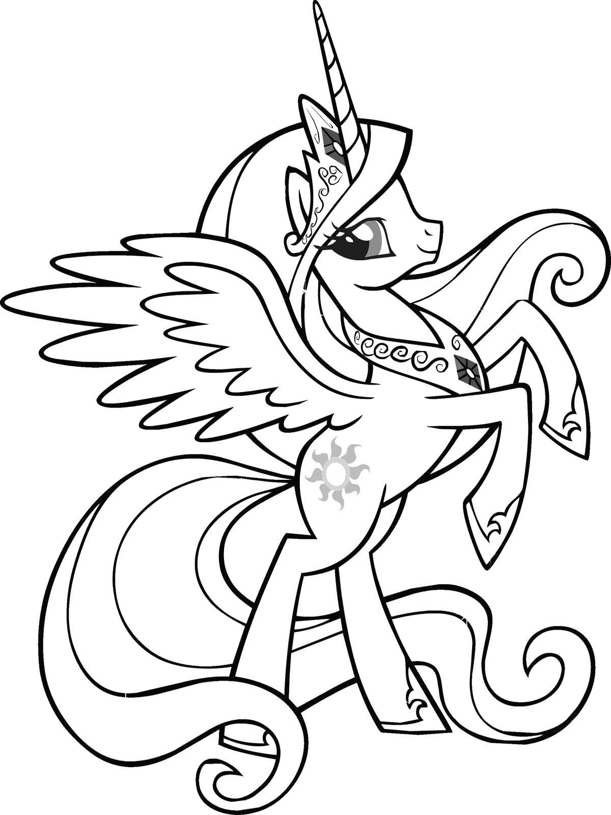 Раскраска Пони единорог пегас Скачать Пони, My little pony .  Распечатать ,мой маленький пони,