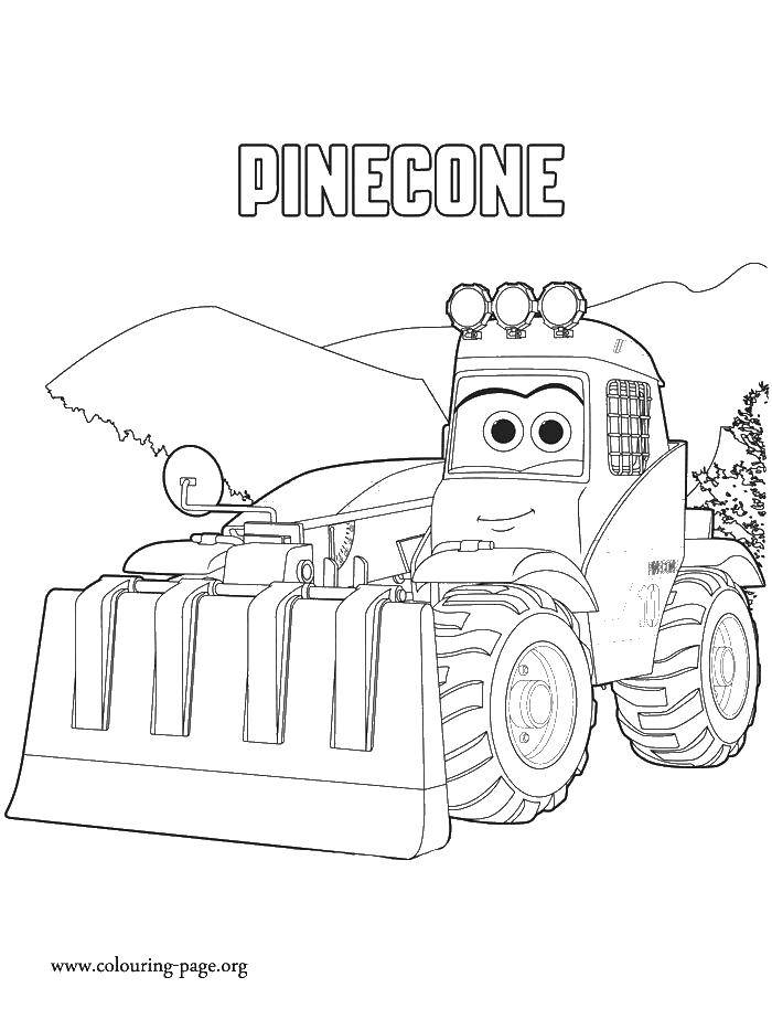 Раскраска Трактор pinecone Скачать трактор.  Распечатать ,машины,
