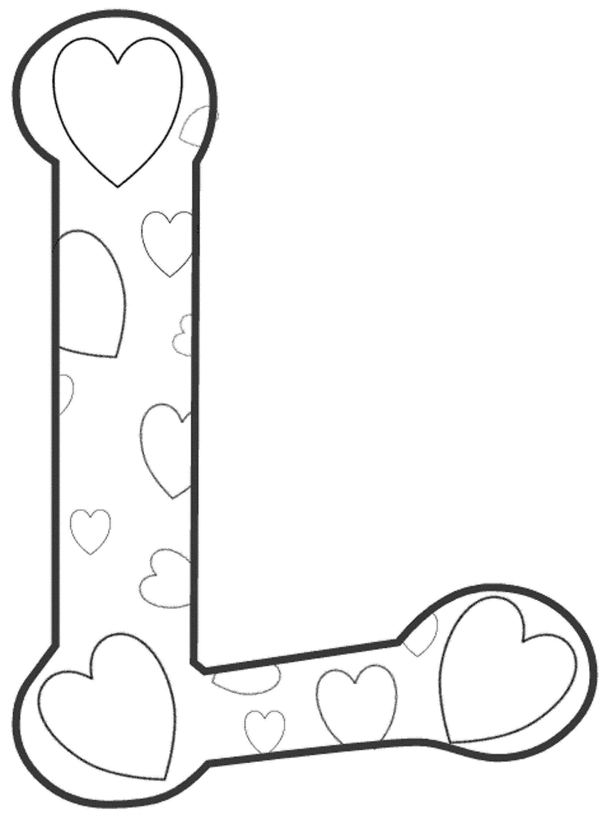 Раскраска Letter l Скачать letter L, love.  Распечатать ,Я тебя люблю,