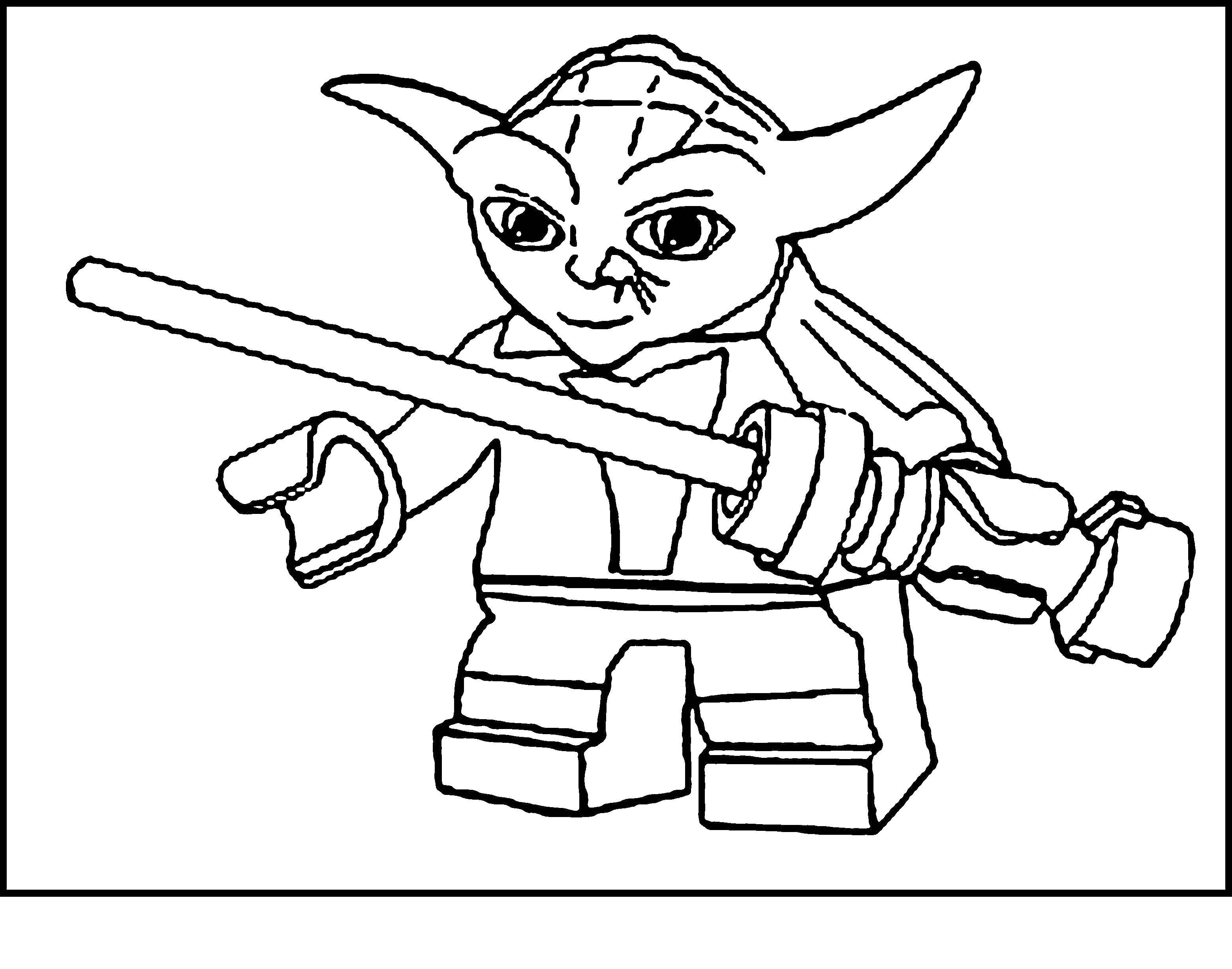 Раскраска Мастер йода Скачать Конструктор, Лего.  Распечатать ,Лего,