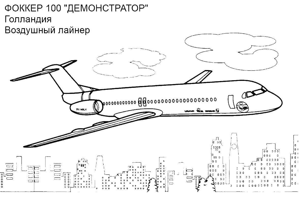 Раскраска Пассажирский самолет Скачать самолет.  Распечатать ,самолеты,
