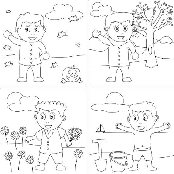 Раскраска Времена года Скачать Времена года.  Распечатать ,раскраски,
