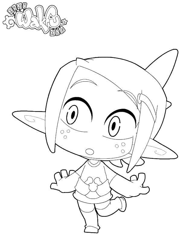 Раскраска Wakfu тактическое фэнтези игра Скачать персонаж, игра, вакфу.  Распечатать ,Персонаж из игры,