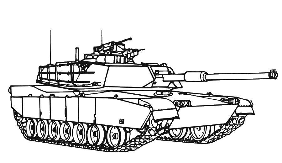 Раскраска Гигантский танк Скачать Военное, машины, танк, оружие.  Распечатать ,военное,