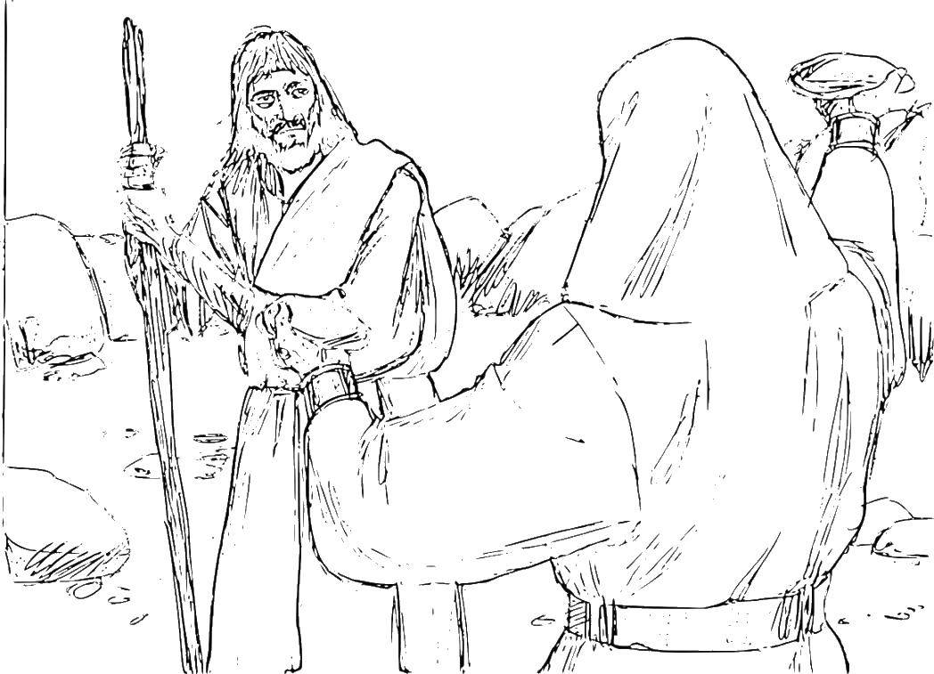 Раскраска Люди делятся с едой Скачать иисус, библия.  Распечатать ,Религия,