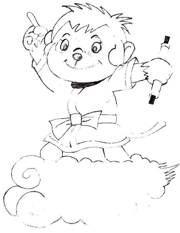 Раскраска Король обезьян Скачать король обезьян, китай, .  Распечатать ,китай,