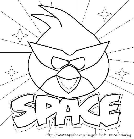 Раскраска Энгри бёрдс в космосе Скачать Игры, Angry Birds .  Распечатать ,Персонаж из игры,