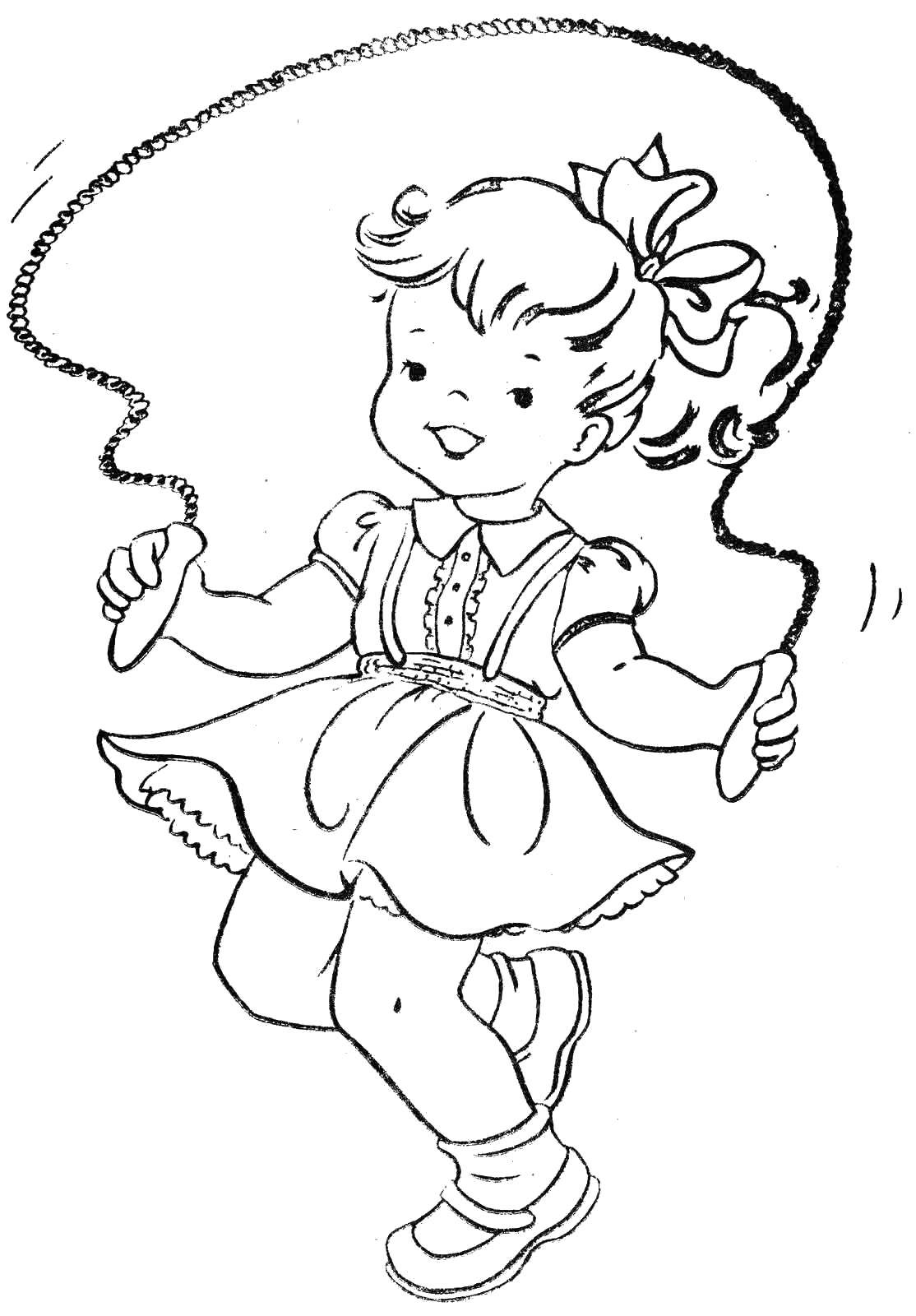 Раскраска Девочка играет Скачать Дети, девочка.  Распечатать ,дети,