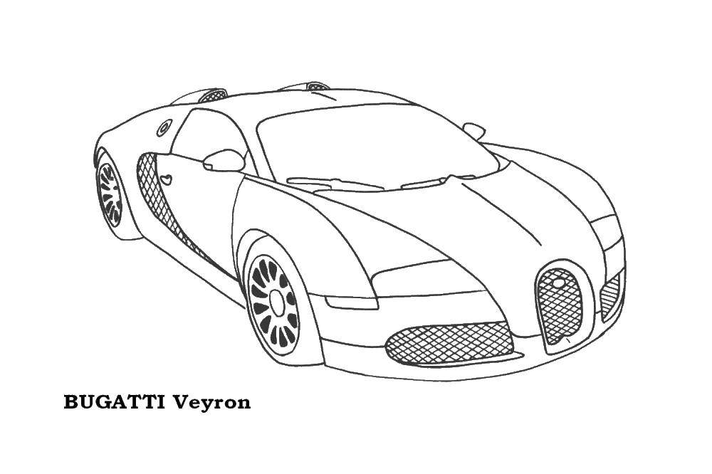 Раскраска Bugatti Скачать машина.  Распечатать ,для мальчиков,