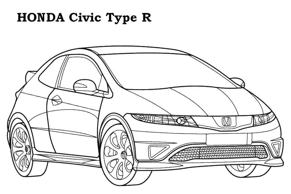 Раскраска Honda Скачать honda, машина.  Распечатать ,для мальчиков,