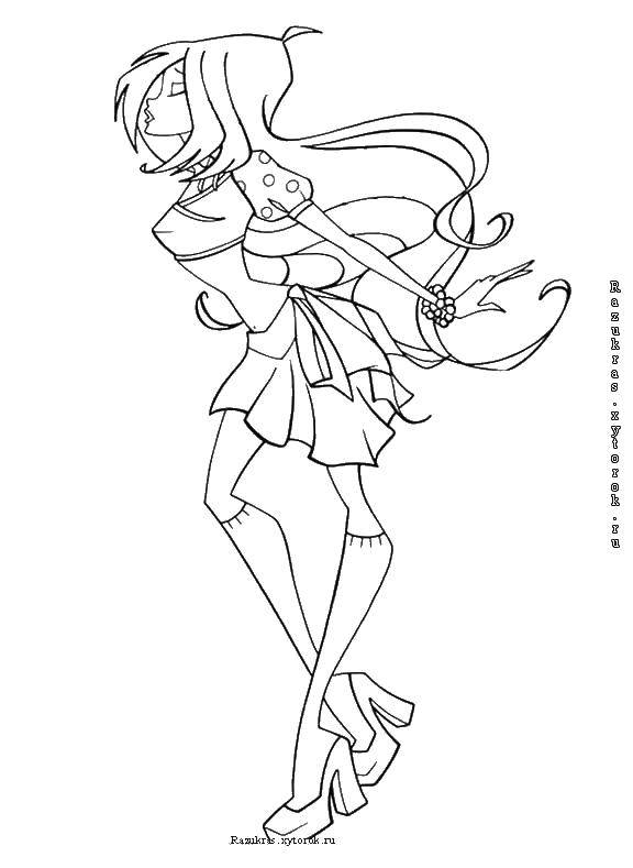 Раскраска Блум фея винкс Скачать Персонаж из мультфильма, Winx.  Распечатать ,феи,