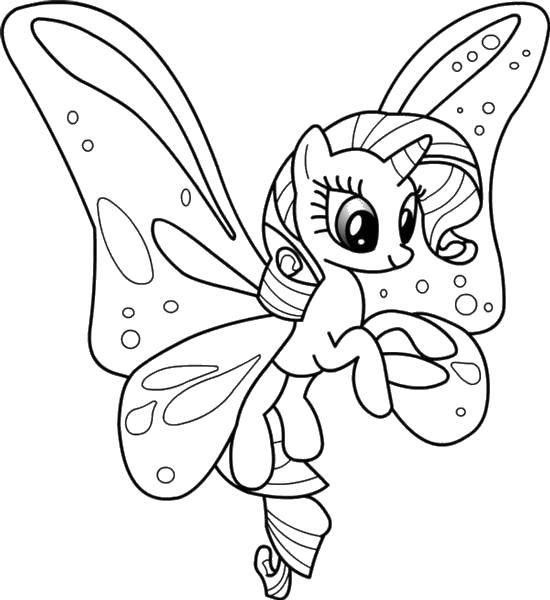 Раскраска Пони бабочка Скачать Пони, My little pony .  Распечатать ,Пони,