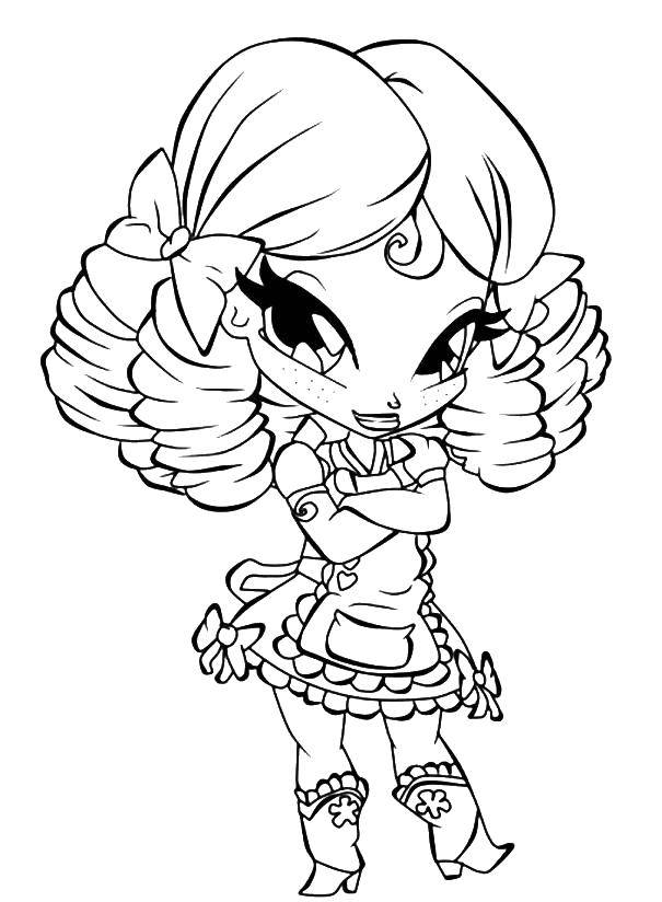 Раскраска Стелла из мультфильма winx Скачать Персонаж из мультфильма, Winx.  Распечатать ,Персонаж из мультфильма,