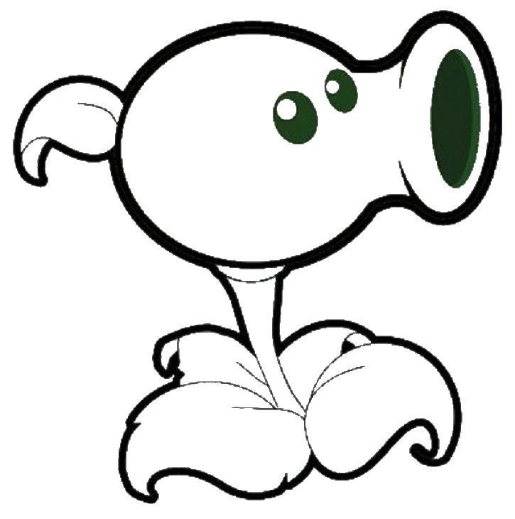 Раскраска Растение из мультфильмв Скачать мультфильмы, зомби против растений.  Распечатать ,Зомби против растений,